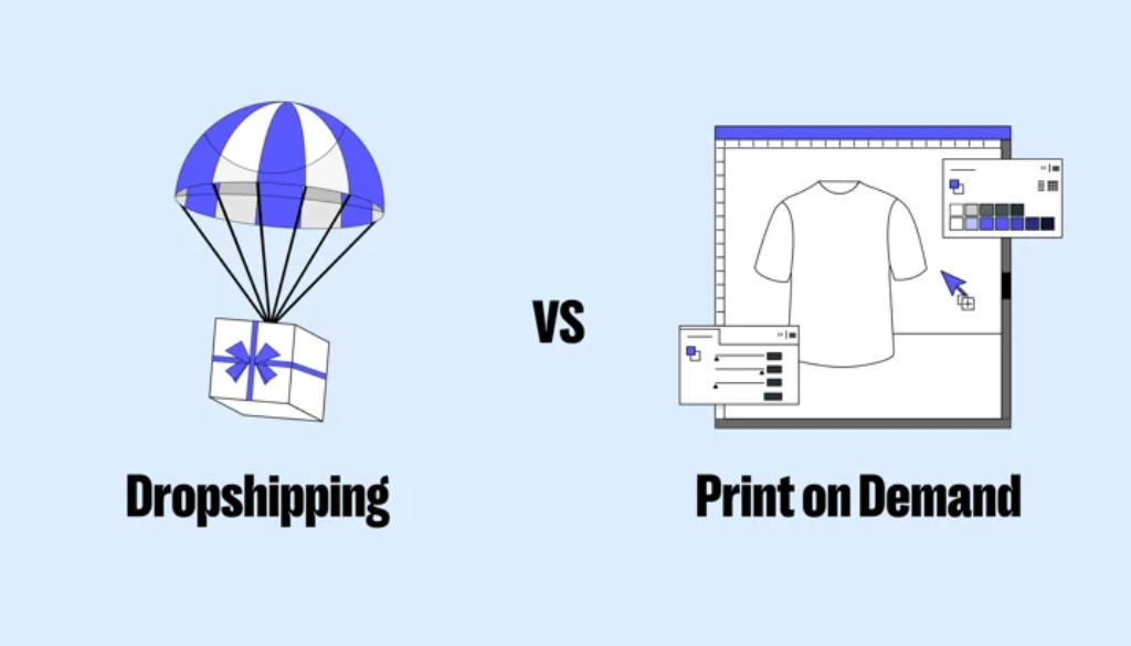 So sánh giữa In theo yêu cầu và Dropshipping